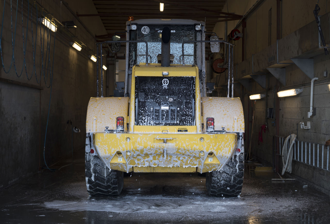 Bilete av maskin i vaskehall