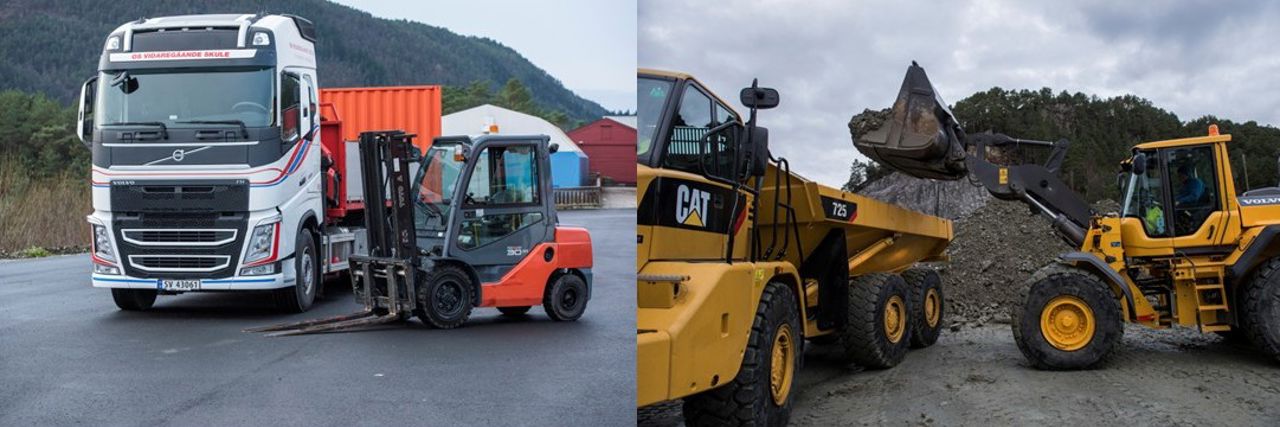 Bilete av lastebil, truck og dumper.